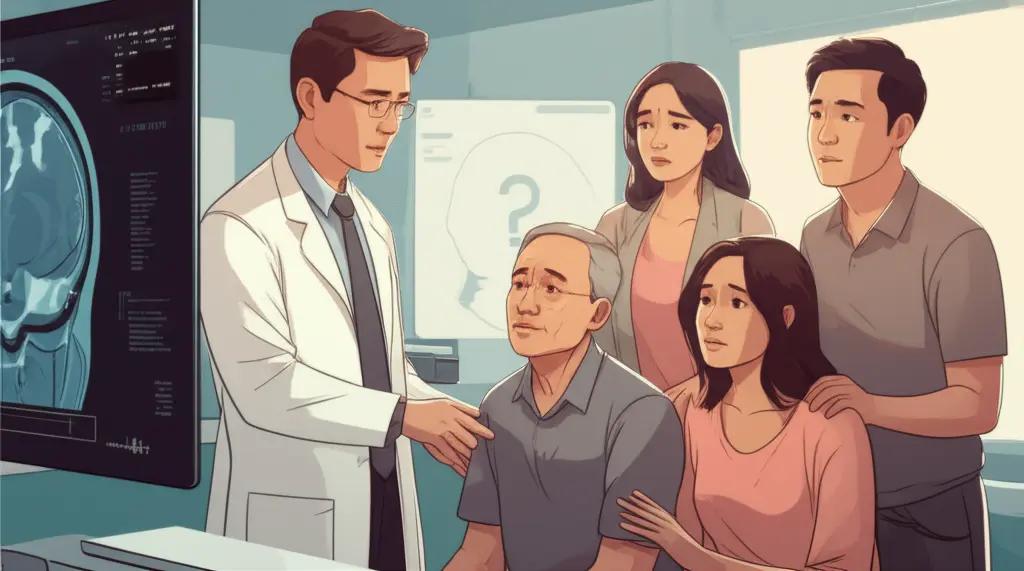 Bác sĩ giải thích kết quả chụp não